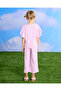 Girls Pink Plain Casual Set (2 Piece) - 4