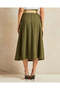 Women Olive Belted Skirt - 3