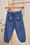 Infant Girls Blue Embroidered Trouser
