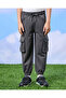 Boys Charcoal Cargo Pocket Jogger Pants