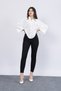Women's Summer White Oversize Bat Sleeve Back Seam Pleated Shirt Daily Casual Stylish 7992 - 5