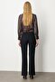 Buy Thick Elastic Flared Pants Black 1105-26K - 5