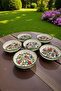 Set of 6 Ceramic 13 cm Breakfast Snack Bowls with Tile Motifs - 3