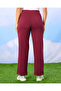 Women Burgundy Harvard University Wide Leg Embroidered Active Pants - 3