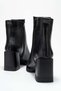 Black Zippered Heeled Women's Boots - 4