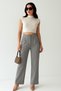 Women's Gray High Waist Palazzo Pants – Straight Leg Classic Office & Casual Stylish Model