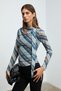 Frecs women's flexible fabric lined ballerina collar multi-colored blouse