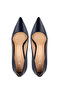 Women's Genuine Leather Navy Blue Leather Heeled Shoes - 5