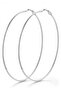Silver Color 100mm Steel Hoop Earrings (Pair) - 2
