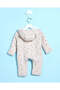 Baby Beige Melange Fluffy Hooded Coat - 4
