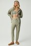 Carroline Women's Embroidered Relaxed Slim Leg Organic Cotton Gray Sweatpants - 2