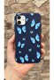 iPhone 11 Compatible Blue Butterfly Patterned Silicone Shock-Absorbing Classic Protective Rubber Case - 2