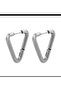 1 Pair Stainless Steel Unisex Triangle Hoop Earrings - 3