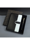 Black and White Undated Agenda Notebook Pen Set