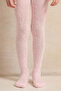 Girls Pink Jacquard Tights