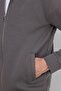 Unisex Relax Fit Comfortable Cut Cotton 3 Thread Fleece Inside Zippered Pocket Gray Sweatshirt Cardigan - 3