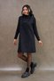 Black Color Square Neck Short Cashmere Jile Dress - 4