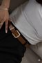 Gold Buckle Trouser Belt Dress Belt Shirt Belt Coat Belt Women's Belt - 2