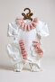 Powder Ruffle Bonnet Hat Jumpsuit Set, Mevlüt Set - 3