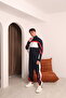 Men's Navy Blue Special Series Red and White Striped Detail Tracksuit Set