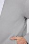 Unisex Relax Fit Comfortable Cut Cotton 3 Thread Fleece Inside Zippered Pocket Gray Sweatshirt Cardigan - 3