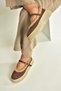 V811269502 Brown Suede Casual Women's Shoes with Fur Inside - 4