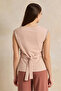 Women Pink Embellished Belted Top - 3