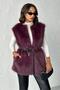 Faux Fur Vest Plum