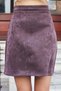 Women's Lightweight Lycra Nubuck Fabric Knee Length Bell Skirt-Brown - 3