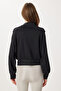 Mock Neck Zippered Modal Sweatshirt Lub0308 Black - 5