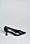 V250521108 Black Patent Leather Thick Heeled Pointed Toe Women's Shoes - 5