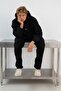 Men's Oversize Sweatshirt Hoodie Chmp Studios Printed Black – Hooded, Kangaroo Pocket, 3 Threads - 4