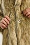 Women's Beige Black Double-Breasted Collar Lined Araboy Faux Fur Coat 2771 60261573 - 4