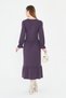 Women's Long Sleeve Knitwear V-Neck Wool Viscose Dress - 8