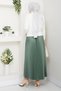 Women's Heart Detailed Cardigan Pleated Skirt Set - 7