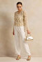 Women Beige Ruffled Jersey Top - 2