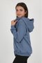 Indigo Girls' Smoked K Hooded Zippered Pocket Low Shoulder Embroidery B Printed Knitted Cardigan - 5