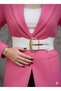 Gold Buckle Elastic Women's Belt Dress Belt Waist Belt Body Belt - 2