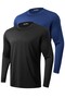2-Pack Men's 100% Cotton Stretch Fabric Sports Running Casual Training Long Sleeve Combed Cotton T-Shirt