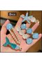 Hei Blue Starfish Themed Women's Hair Accessory Hairpin Set of 5 - 4