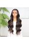 Dark Brown and Copper Sparkle Wavy Fiber Synthetic Tulle Wig - 4