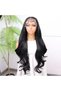 Black Color Baby Hair Fiber Synthetic Tulle Wig - 2