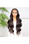 Dark Brown and Copper Sparkle Wavy Fiber Synthetic Tulle Wig - 2