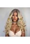 Auburn Gold Yellow Ombre and Honeycomb Highlighted Tulle Wig - 3