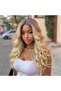 Auburn Gold Yellow Ombre and Honeycomb Highlighted Tulle Wig - 2