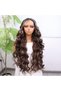 Dark Chestnut Light Auburn Ombre Honey Foam Luminous Fiber Synthetic Tulle Wig - 2