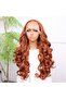 Fiber Synthetic Dense Wavy Tulle Wig with Copper Baby Hair - 4