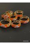 Gift Steel Gold Gold Enamel Patterned Orange Daily 1.5cm Hoop Earrings - 2