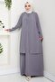 Plus Size Beaded Stones Mother Dress Gray Hm2693