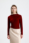 Sandy Fabric Cross Ruched Detail Long Sleeve Blouse - 3